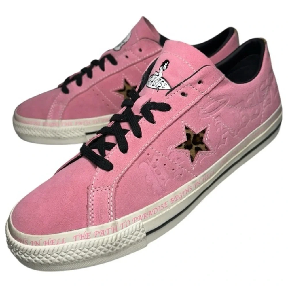 Converse One Star Size 10 Pink Suede Paradise Leopard Pro Ox Sean Pablo Sneakers
